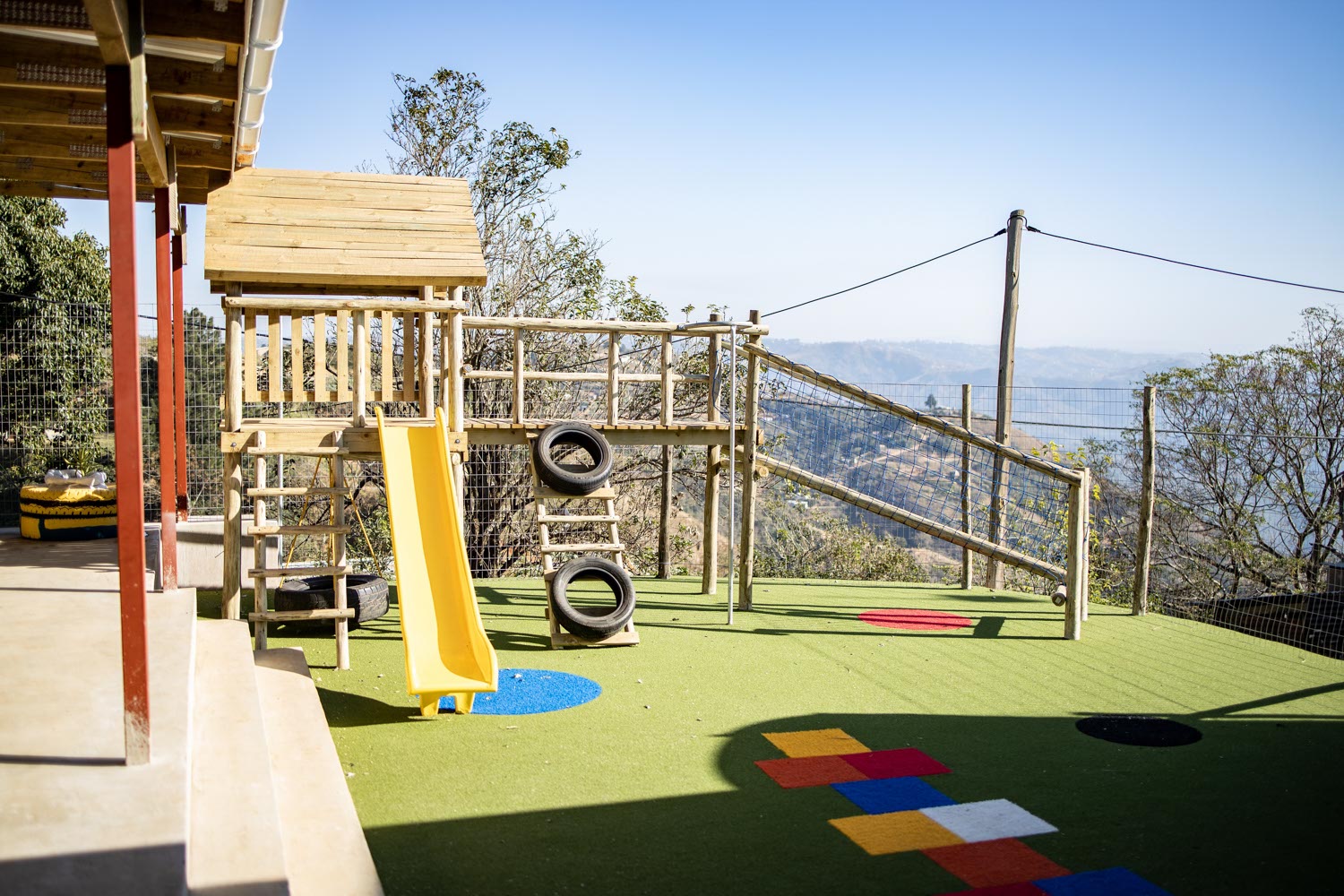 Phase 5 installation of artificial turf.