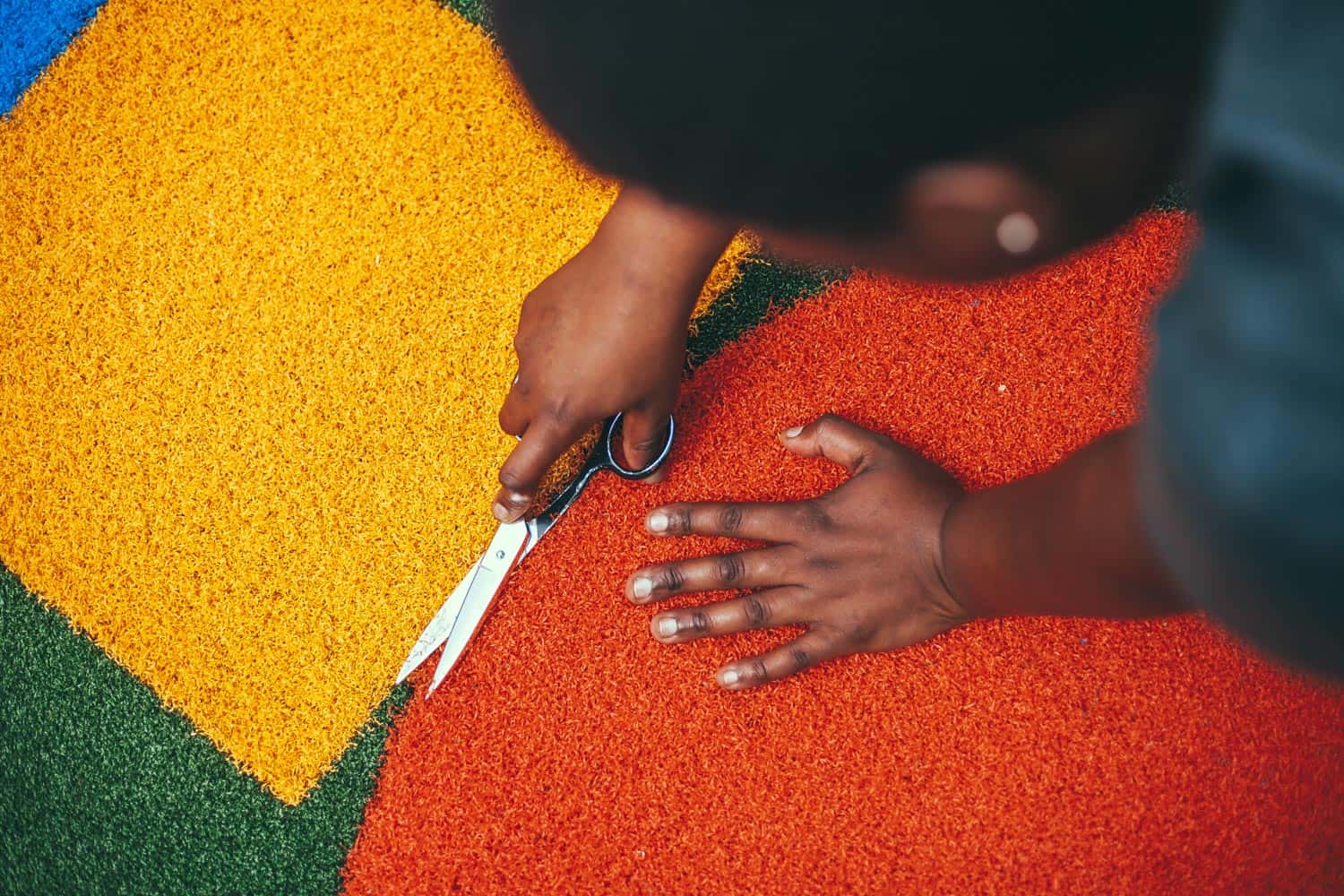Learning artificial turf installation.