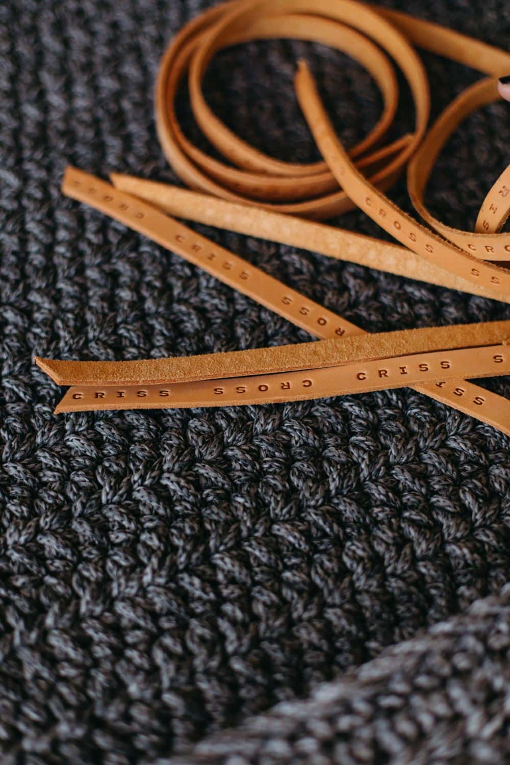 CrissCross leather tags.