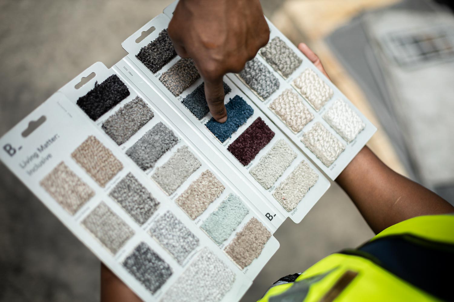 Rug vendor's sample book.